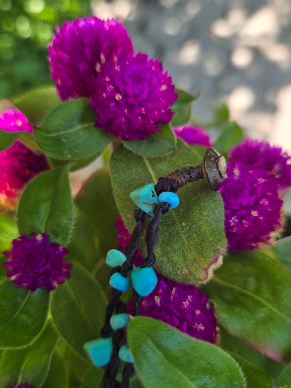 Boho Turquoise Leather Multi-Strand Wrap Bracelet Southwest Beaded Festival Cuff - Picture 4 of 5